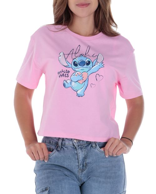Camiseta St. Jacks estampada de Stitch manga corta para mujer