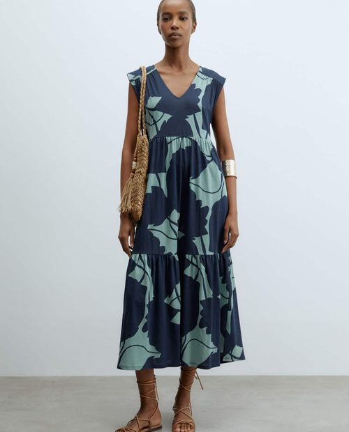 Vestido Sfera midi estampado sin mangas para mujer