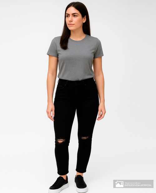 Jeans Stefany Moda slim negro de cintura alta para mujer