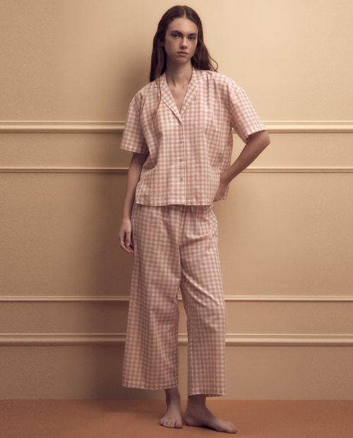 Pijama con pantalón Sfera cuadriculado para mujer