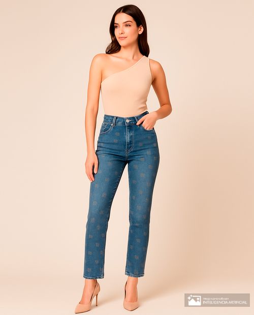 Jeans Orange slim azul de cintura alta para mujer