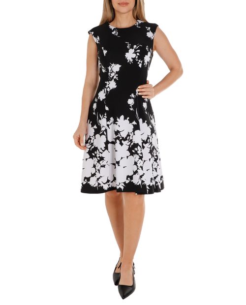 Vestido Connected Apparel formal estampado sin mangas para mujer