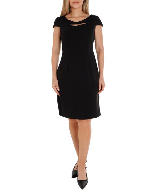 Vestido Connected Apparel formal negro mangas cortas para mujer