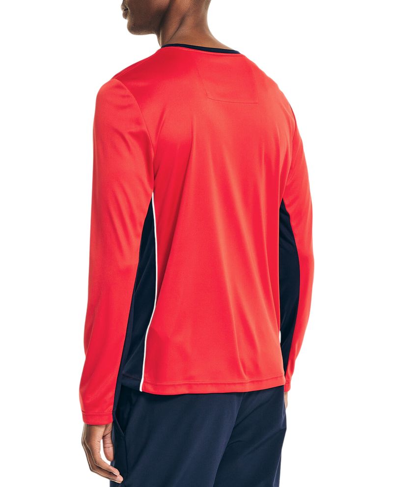 104869600-Camiseta-de-baño-Nautica-roja-color-block-para-hombre