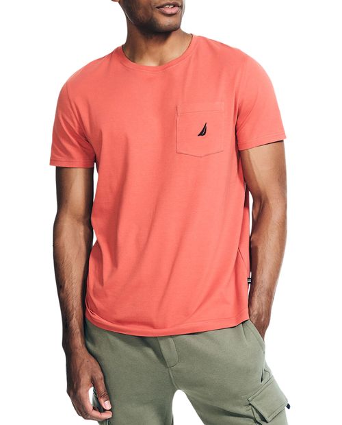 Camiseta Nautica classic fit anaranjada sólida para hombre