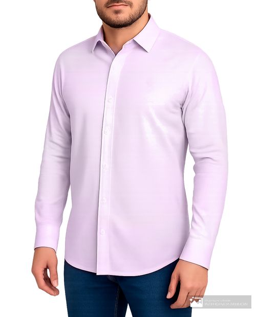 Camisa casual Dockers morado heather para hombre