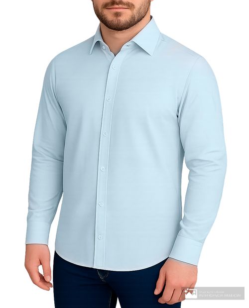 Camisa casual Dockers celeste heather para hombre