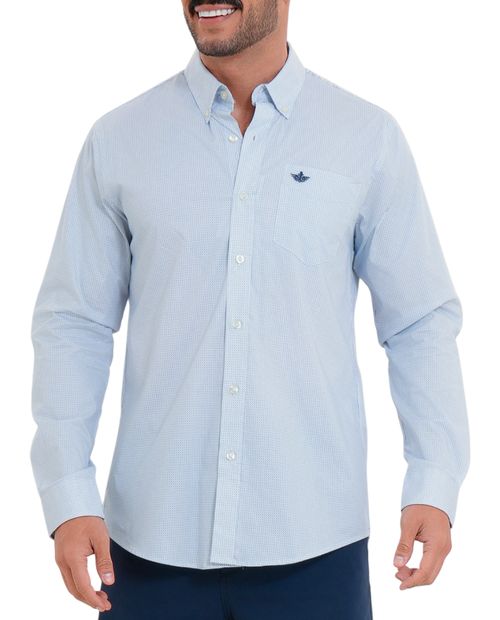 Camisa casual Dockers azul mini print para hombre
