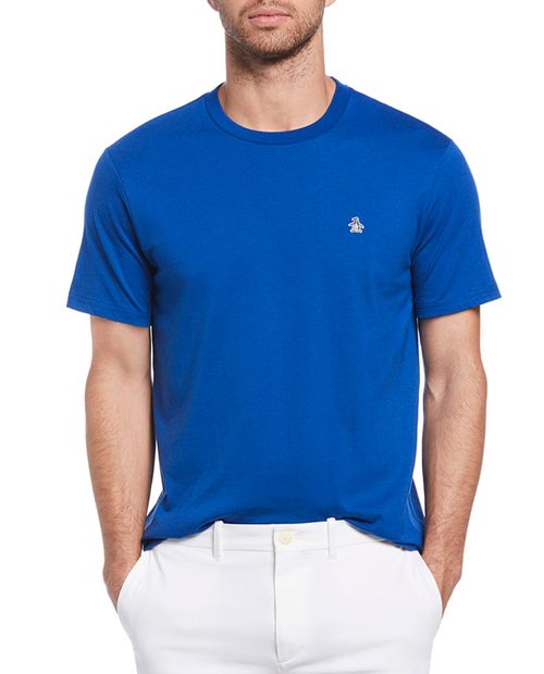 Camiseta básica Penguin slim fit azul sólida para hombre