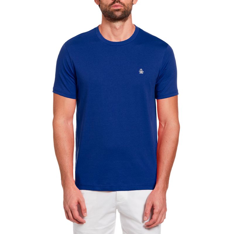 Camiseta básica Penguin slim fit azul navy sólida para hombre