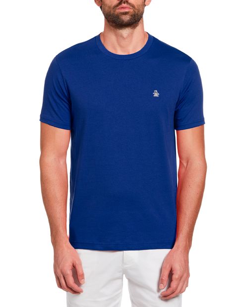 Camiseta básica Penguin slim fit azul navy sólida para hombre