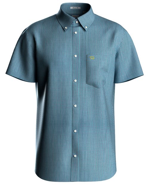 Camisa classic fit Oscar de la Renta azul cuadriculada para hombre