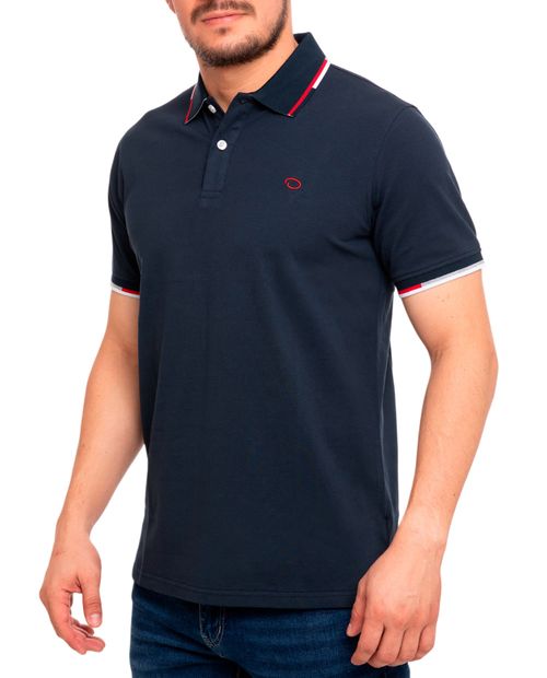 Camisa polo Oscar de la Renta classic fit azul navy sólida para hombre