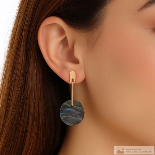 Aretes largos bicolor para mujer