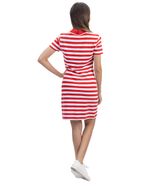 Vestido Nautica  tipo polo rayado manga corta para mujer-1748879062831