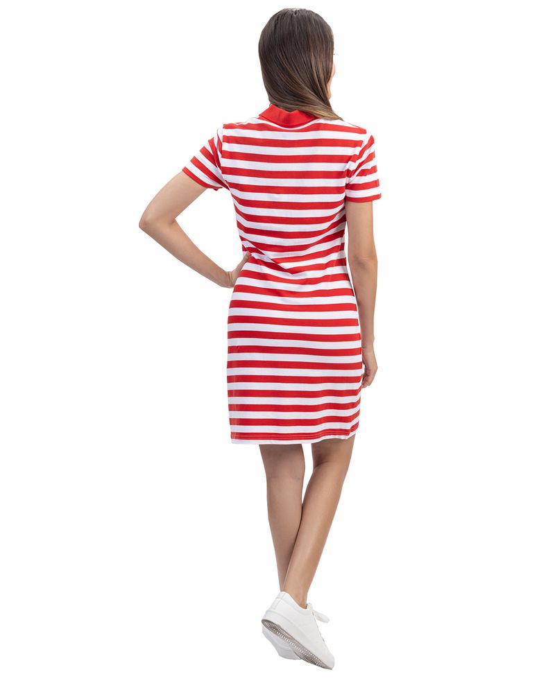 Vestido Nautica  tipo polo rayado manga corta para mujer-1748879062831