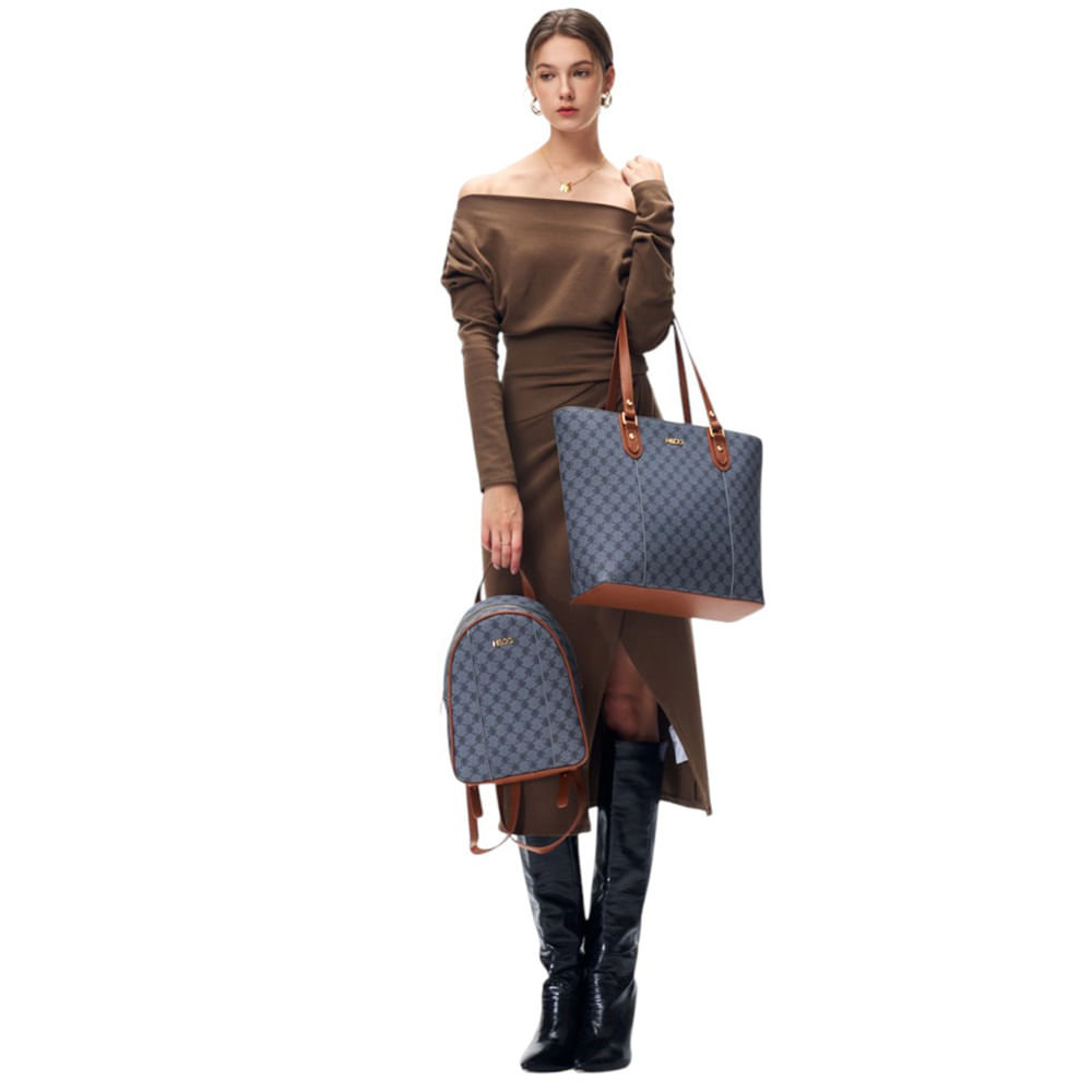 Duo de cartera tote y mochila H&Co negro para mujer - Siman Costa Rica