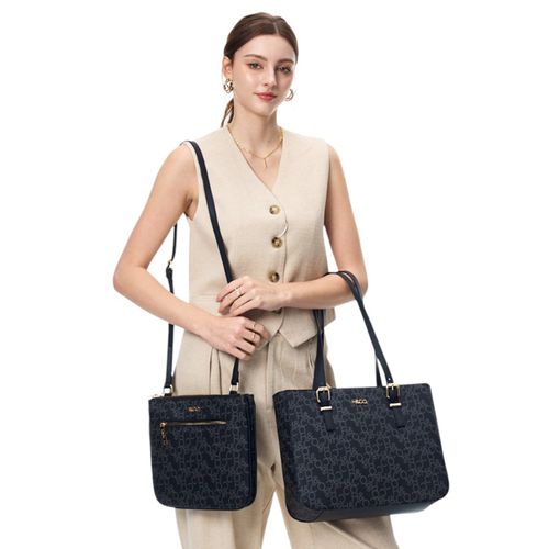 Duo de cartera tote y crossbody H&Co negro para mujer