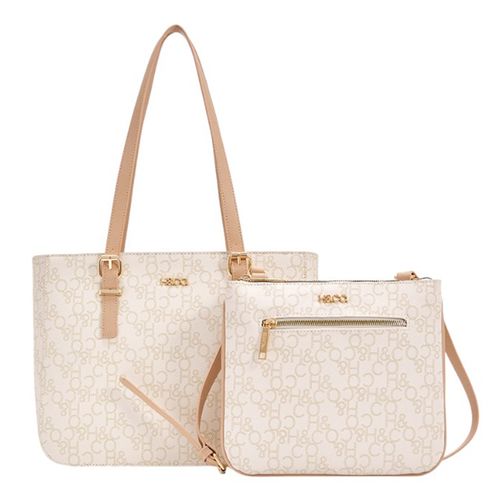 Duo de cartera tote y crossbody H&Co blanco para mujer
