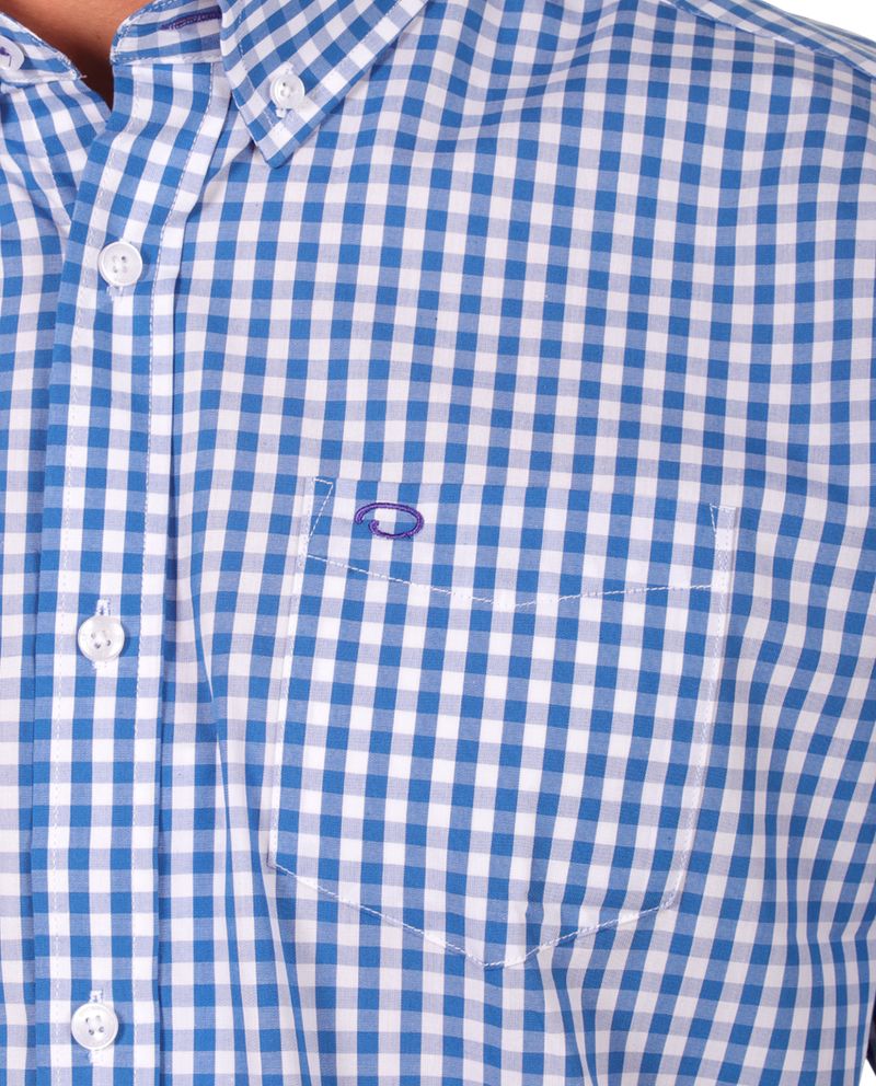 104923419-Camisa-casual-Oscar-de-la-Renta-azul-cuadriculada-para-hombre
