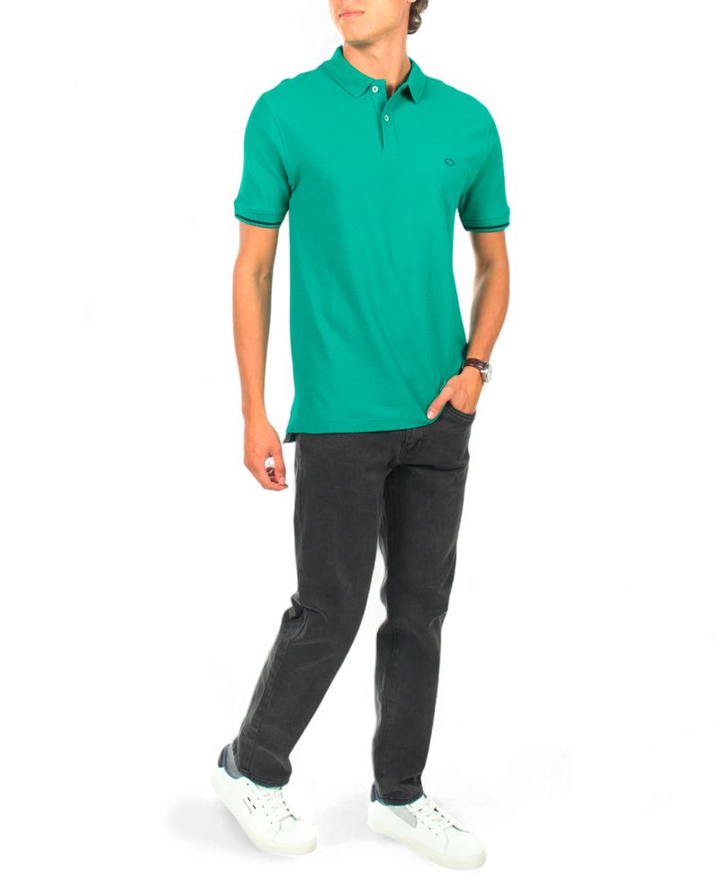 104844498-Camisa-polo-basica-Oscar-de-la-Renta-verde-solida-para-hombre