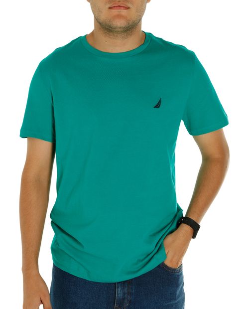 Camiseta básica Nautica verde sólida para hombre