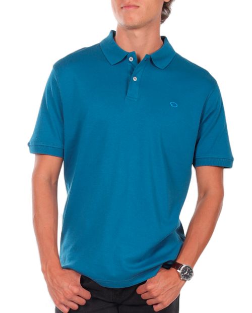 Camisa polo Oscar de la Renta classic fit azul sólida para hombre