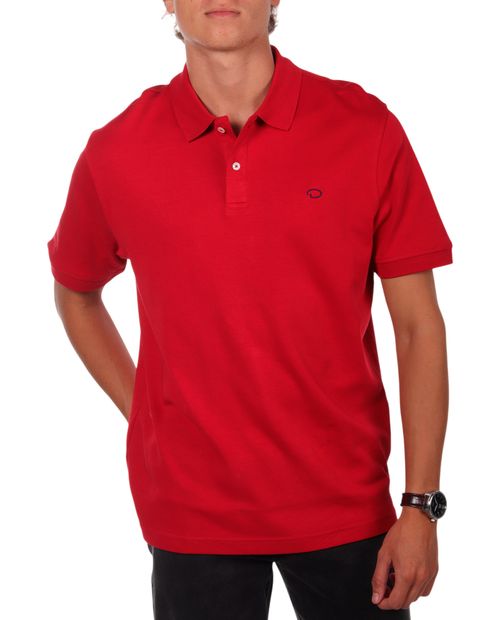 Camisa polo Oscar de la Renta roja sólida para hombre