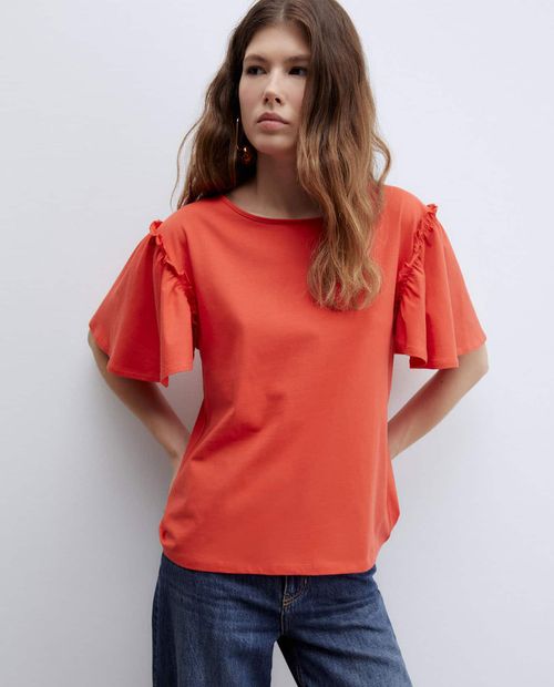 Camiseta Sfera anaranjada manga corta para mujer