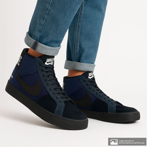 Botín deportivo casual Nike SB Zoom Blazer Mid Premium negro para hombre