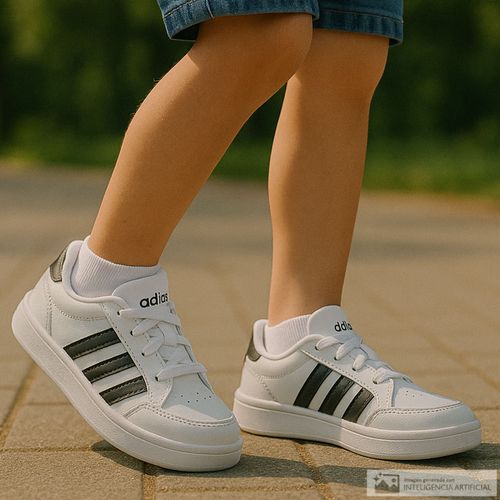 Zapato deportivo casual Adidas Breaknet 2.0 blanco para niño