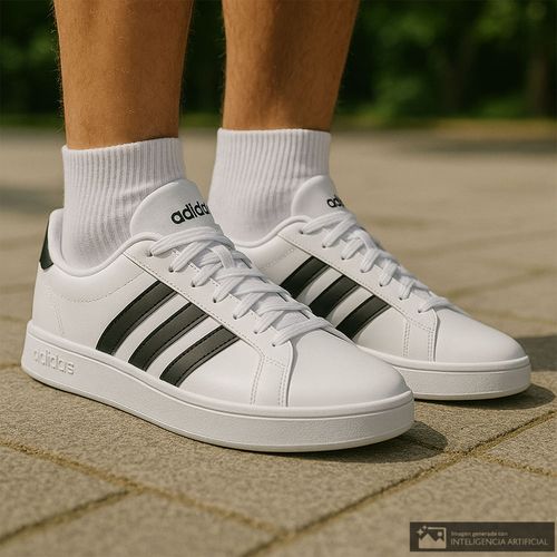 Zapato deportivo casual Adidas grand court 2.0 color blanco para hombre