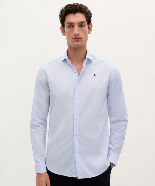 Camisa regular fit Scalpers celeste cuadriculada para hombre