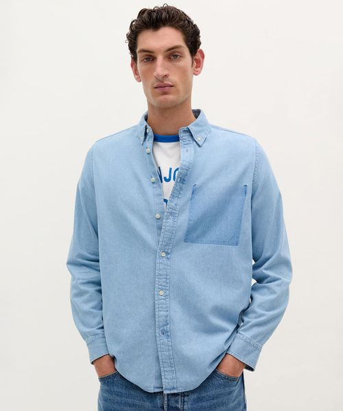 Camisa regular fit Scalpers azul denim para hombre