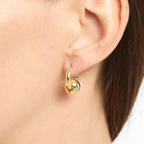 Aretes  de brass con baño de oro para mujer