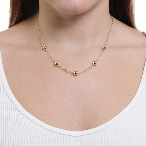 Collar de brass en baño de oro 2mm-16" para mujer