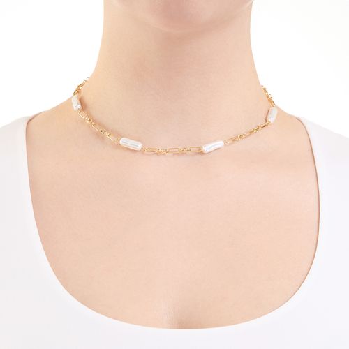 Collar  de brass con baño de oro 2mm-16" para mujer