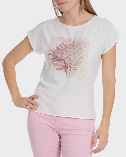 Camiseta Punt Roma estampada manga corta para mujer