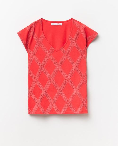 Camiseta Sfera roja manga corta para mujer