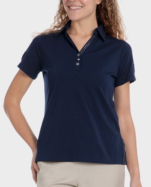 Blusa Punt Roma estilo polo manga corta para mujer