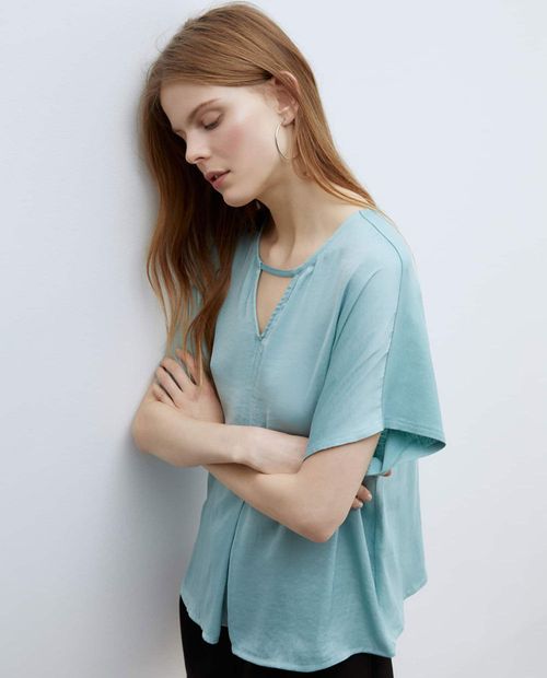 Camiseta Sfera turquesa manga corta para mujer