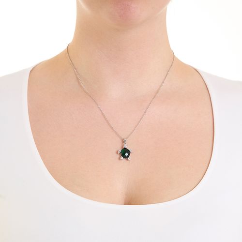 Collar con dije de tortuga de brass plateado para mujer