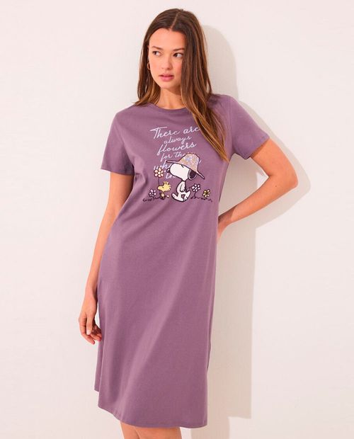Camisón Women Secret estampado de Snoopy manga corta para mujer