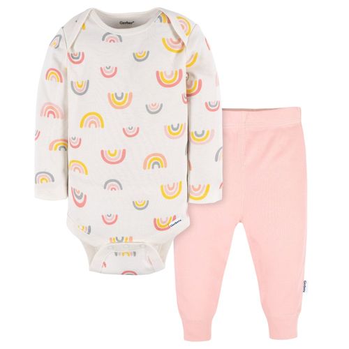 Conjunto de 2 piezas bicolor con estampado para bebé niña