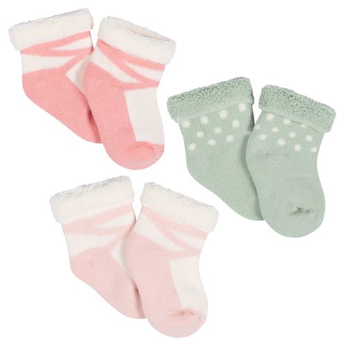 Set de 3 pares de calcetines para bebé niña
