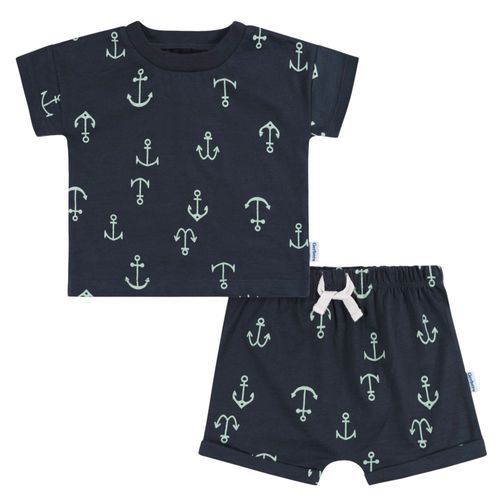 Conjunto de 2 piezas azules con estampado para bebé niño