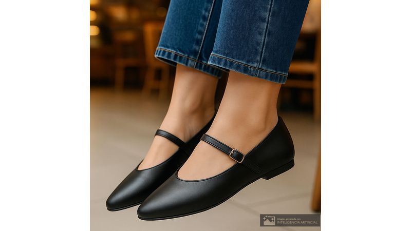 Zapato casual Mary Jane Sfera color negro para mujer