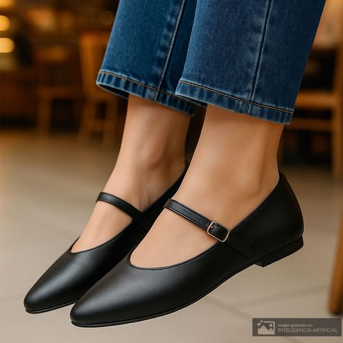 Zapato casual Mary Jane Sfera color negro para mujer