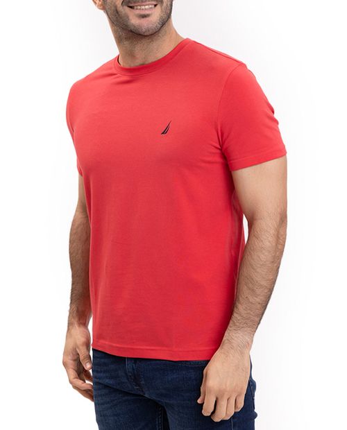 Camiseta básica Nautica roja sólida para hombre
