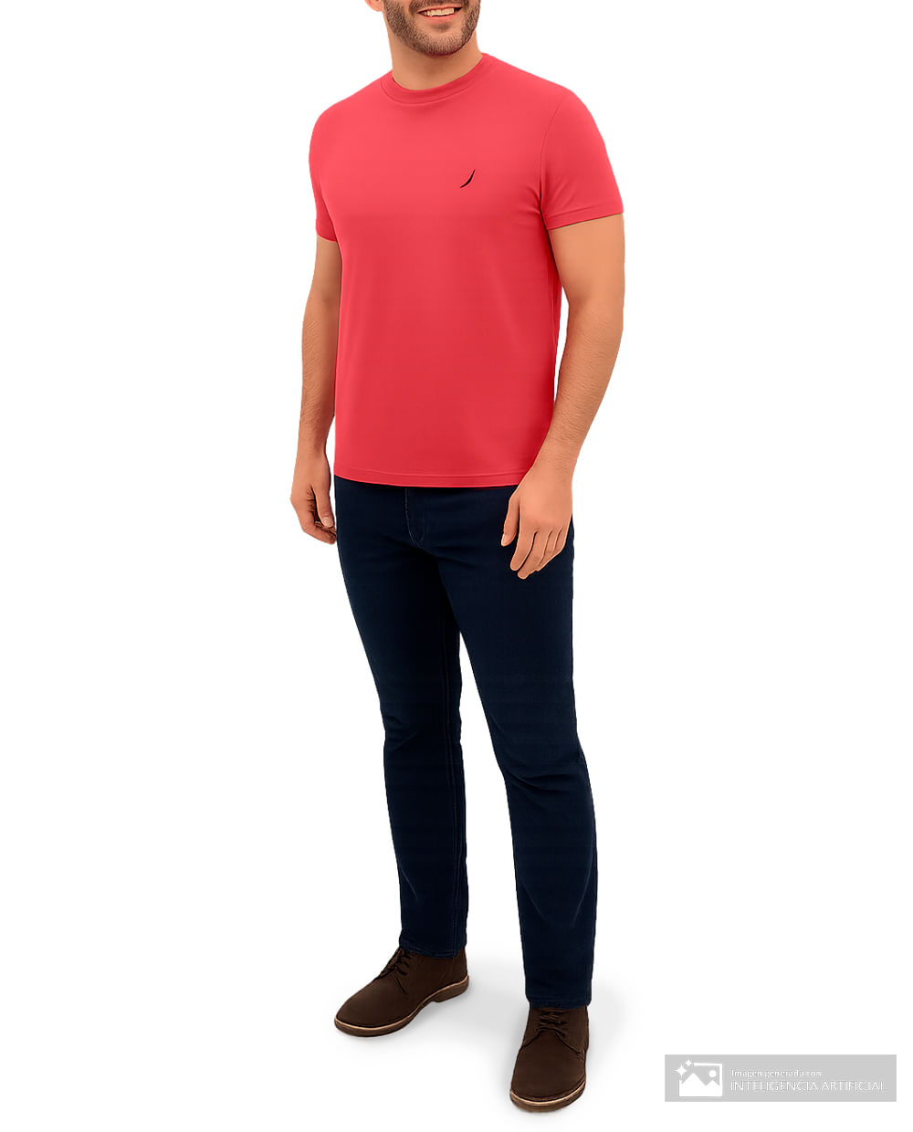 Playera Nautica Manga Corta Color Naranja Cuello V Mediana | Envío Gratis
